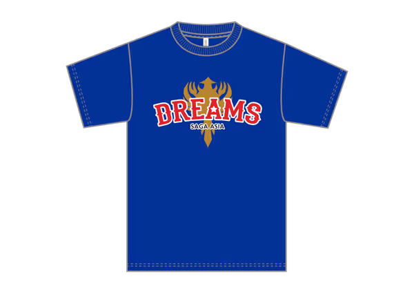 Tシャツ　青／赤ロゴ